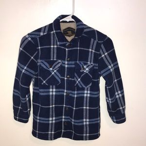 Freedom Foundry blue & white plaid print button jacket for boys